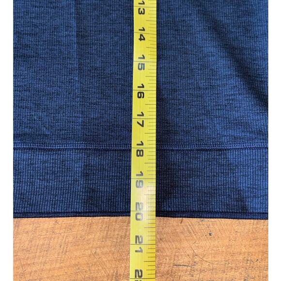 Prana Womens Navy Blue Cropped Ribbed Stretchy Athletic Top Thumbholes Large - Picture 5 of 8